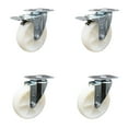 thumbnail image 1 of 5 Inch Nylon Wheel Swivel Top Plate Caster Set 2 Total Lock Brakes SCC, 1 of 2