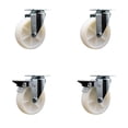 thumbnail image 1 of 5 Inch Nylon Wheel Swivel Top Plate Caster Set with 2 Posi Brakes SCC, 1 of 2