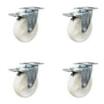 thumbnail image 1 of 5 Inch Nylon Wheel Swivel Top Plate Caster Set with Total Lock Brake SCC, 1 of 2
