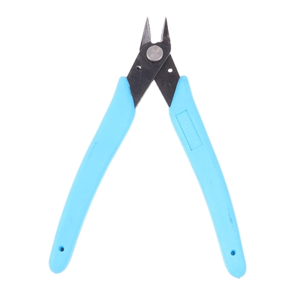5-Inch Offset Pliers with Electric Wire Cutter, Stainless Steel Jaw, Anti-Slip Rubber Handle for Electronics and Jewelry Repair