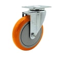 thumbnail image 1 of 5 Inch Orange Polyurethane Wheel Swivel Top Plate Caster Service Caster Brand, 1 of 2