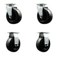 thumbnail image 1 of 5 Inch Phenolic Caster Set with Ball Bearings 2 Swivel 2 Rigid SCC, 1 of 2
