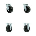 thumbnail image 1 of 5 Inch Phenolic Caster Set with Ball Bearings 2 Swivel 2 Rigid Service Caster, 1 of 2