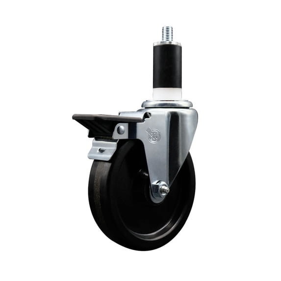 5 Inch Phenolic Swivel 1-3/8 Inch Expanding Stem Caster with Brake SCC