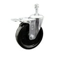 thumbnail image 1 of 5 Inch Phenolic Swivel 3/8 Inch Threaded Stem Caster with Total Lock Brake SCC, 1 of 2