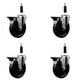 thumbnail image 1 of 5 Inch Phenolic Swivel 7/8 Inch Expanding Stem Caster Set with Brake SCC, 1 of 2
