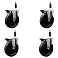 thumbnail image 1 of 5 Inch Phenolic Swivel 7/8 Inch Expanding Stem Caster Set with Brake SCC, 1 of 2