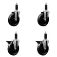 thumbnail image 1 of 5 Inch Phenolic Wheel Swivel 1-1/8 Inch Expanding Stem Caster Set 2 Brakes SCC, 1 of 2
