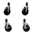 thumbnail image 1 of 5 Inch Phenolic Wheel Swivel 1-5/8 Inch Expanding Stem Caster Set 2 Brakes SCC, 1 of 2