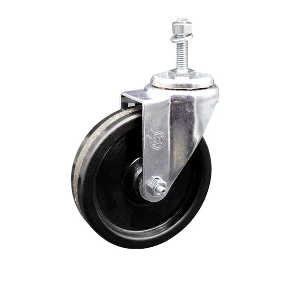 5 Inch Phenolic Wheel Swivel 10mm Threaded Stem Caster Service Caster Brand