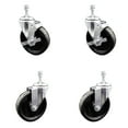 thumbnail image 1 of 5 Inch Phenolic Wheel Swivel 10mm Threaded Stem Caster Set 2 Brakes SCC, 1 of 2
