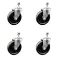 thumbnail image 1 of 5 Inch Phenolic Wheel Swivel 10mm Threaded Stem Caster Set Service Caster, 1 of 2