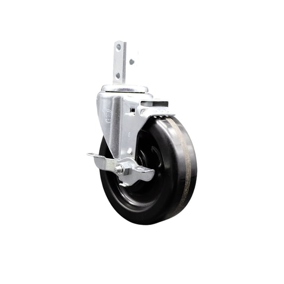 5 Inch Phenolic Wheel Swivel 3/4 Inch Square Stem Caster with Brake SCC