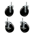 thumbnail image 1 of 5 Inch Phenolic Wheel Swivel 3/4 Inch Threaded Stem Caster Set 2 Brakes SCC, 1 of 2