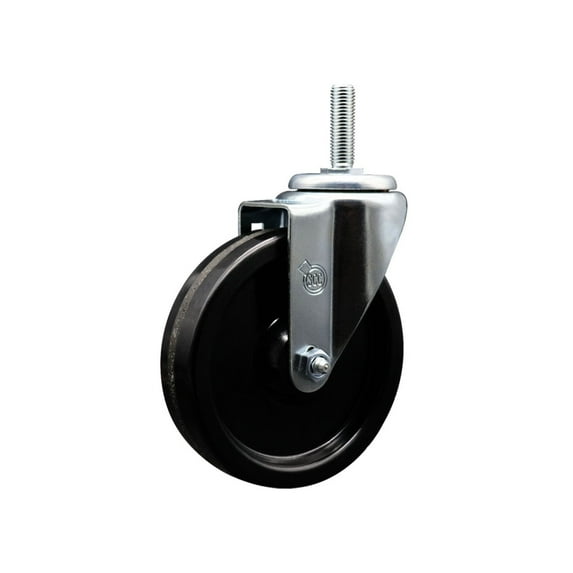 5 Inch Phenolic Wheel Swivel 5/8 Inch Threaded Stem Caster Service Caster