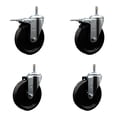 thumbnail image 1 of 5 Inch Phenolic Wheel Swivel 7/16 Inch Grip Ring Stem Caster Set 2 Brake, 1 of 2