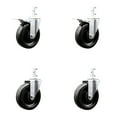 thumbnail image 1 of 5 Inch Phenolic Wheel Swivel 7/8 Inch Square Stem Caster Set 2 Total Lock Brakes, 1 of 2