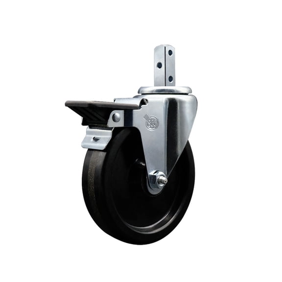 5 Inch Phenolic Wheel Swivel 7/8 Inch Square Stem Caster with Brake SCC