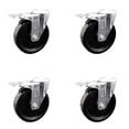 thumbnail image 1 of 5 Inch Phenolic Wheel Swivel Bolt Hole Caster Set with Total Lock Brake SCC, 1 of 2