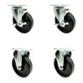 thumbnail image 1 of 5 Inch Phenolic Wheel Swivel Top Plate Caster Set with 2 Brake 2 Rigid SCC, 1 of 2
