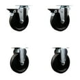 thumbnail image 1 of 5 Inch Phenolic Wheel Swivel Top Plate Caster Set with 2 Posi Brakes 2 Rigid SCC, 1 of 2