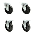 thumbnail image 1 of 5 Inch Phenolic Wheel Swivel Top Plate Caster Set with 2 Rigid Service Caster, 1 of 2