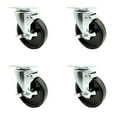 thumbnail image 1 of 5 Inch Phenolic Wheel Swivel Top Plate Caster Set with Brake Service Caster, 1 of 2