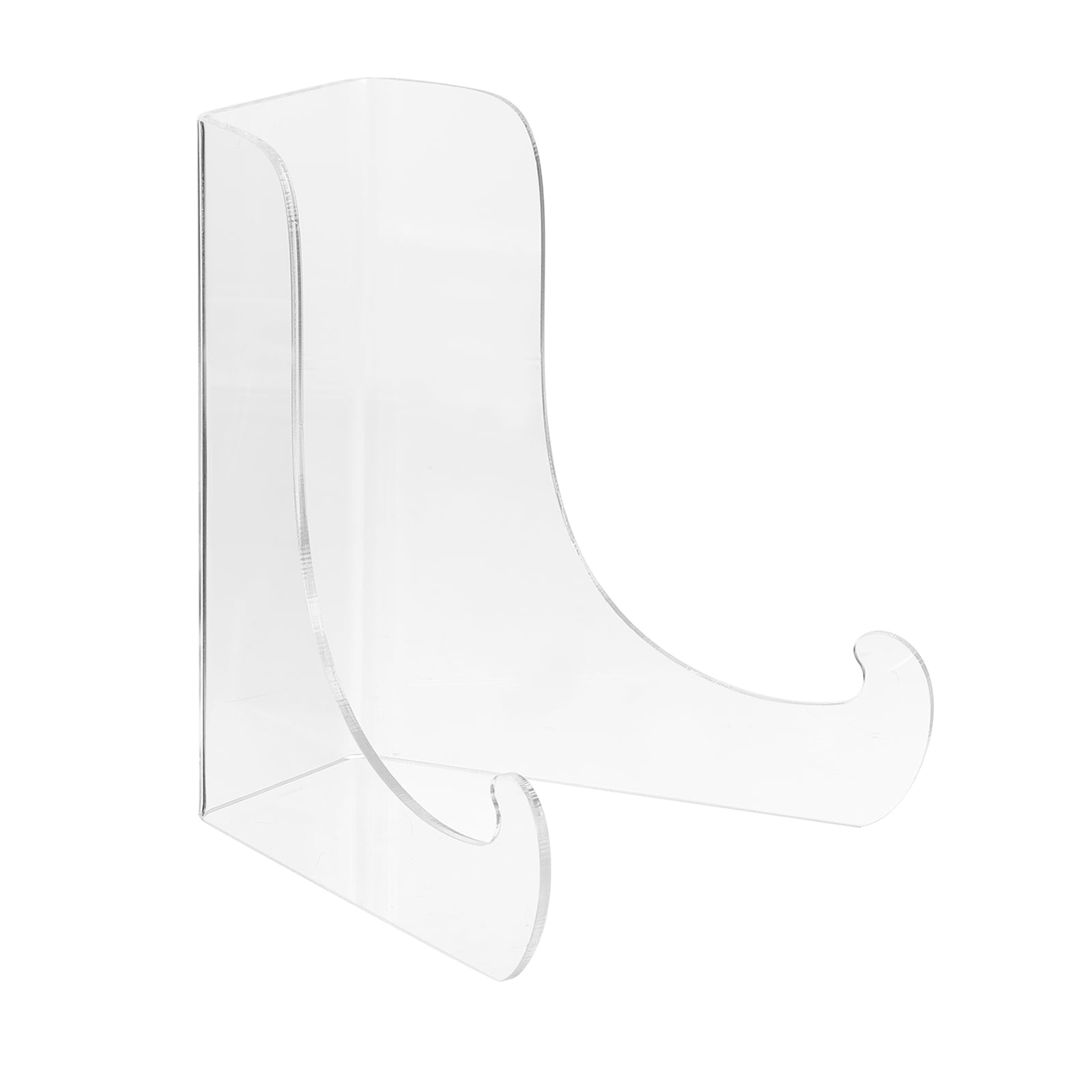5 Inch Plastic Easel Stand, Display Plate Holders, Desktop Display Stand for Photo, Picture Frame, Card, Collectibles, Coins, Clear