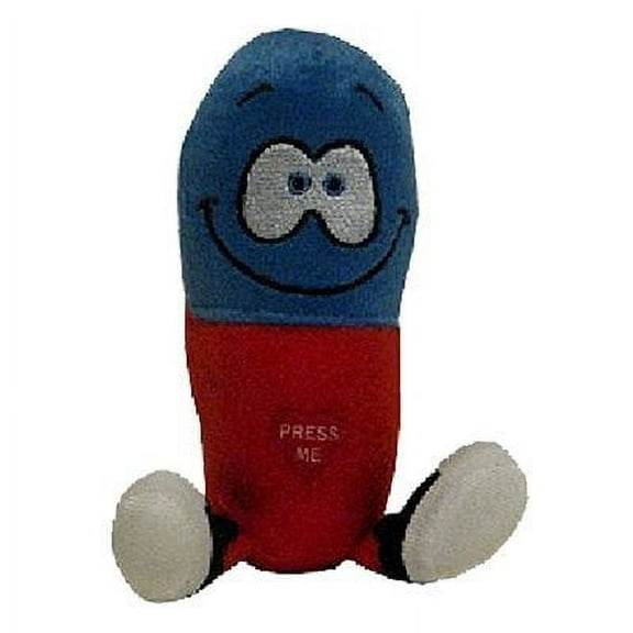 5" Inch Plush Giggling Happy Pill in Blue and Red Set of 1