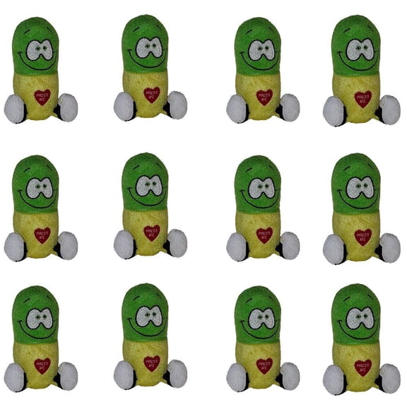 5" Inch Plush Giggling Happy Pill in Green and Yellow Set of 12