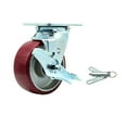 thumbnail image 1 of 5 Inch Poly on Aluminum Caster with Ball Bearing and Brake/Swivel Lock SCC, 1 of 2