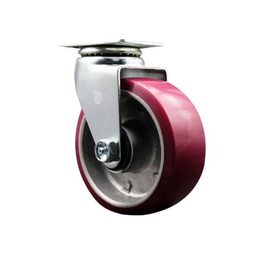 5 Inch Poly on Aluminum Wheel Swivel Caster with Roller Bearing Service Caster