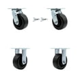 thumbnail image 1 of 5 Inch Polyolefin Caster Set with Ball Bearings 2 Swivel Lock 2 Rigid SCC, 1 of 2