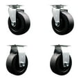 thumbnail image 1 of 5 Inch Polyolefin Caster Set with Roller Bearings 2 Swivel 2 Rigid SCC, 1 of 2