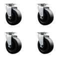 thumbnail image 1 of 5 Inch Polyolefin Wheel Swivel Caster Set with Ball Bearings SCC, 1 of 2