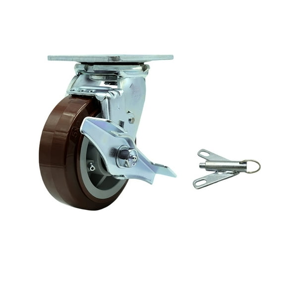 5 Inch Polyurethane Caster with Ball Bearing and Brake/Swivel Lock SCC