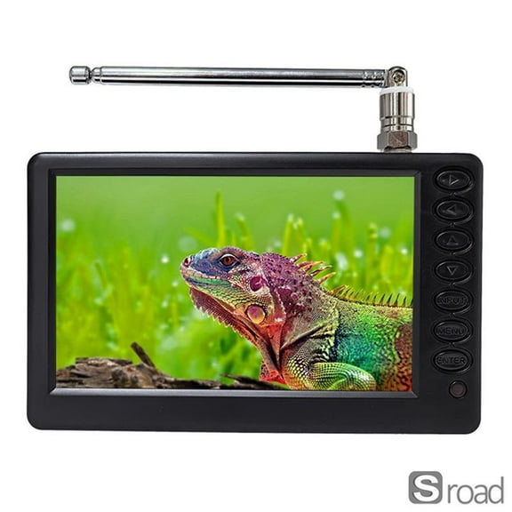 5 Inch Portable Digital TV With ATSC Tuner - Small LCD TV For Car & Home, Supports DVB-T2/ISDB-T, Built-in Battery, With Remote, Antenna For Indoor Outdoor Use