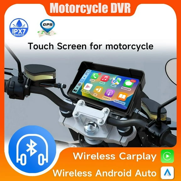 5 Inch Portable Motorcycle GPS Navigation Wireless Apple Carplay Android Auto Waterproof Display Moto IPS Screen IPX7