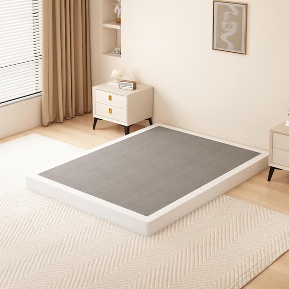 5 Inch Queen Size Box Spring, 3000lbs Heavy Duty Box Spring Queen Size Bed Base Metal Mattress Foundation, Easy Assembly, Noise Free