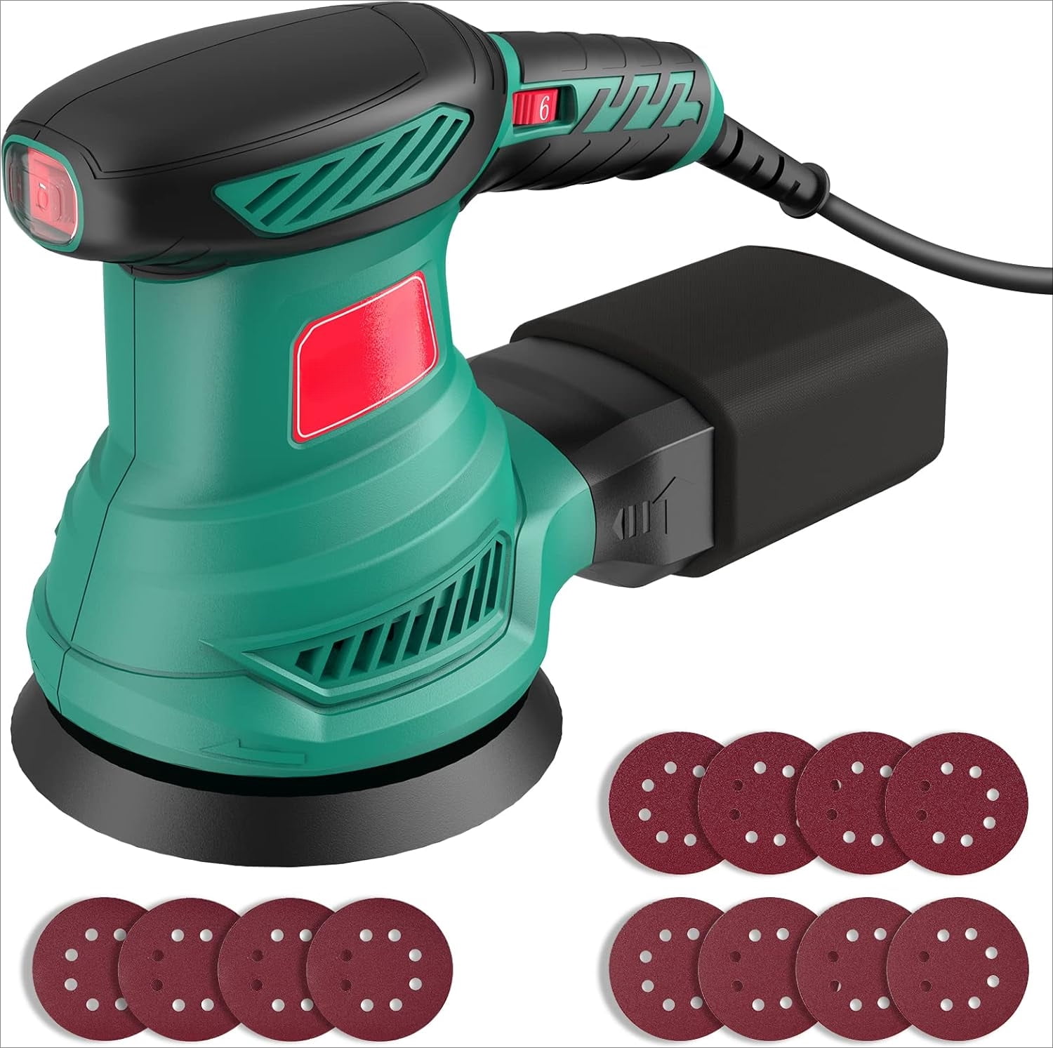 5-Inch Random Orbital Sander, Electric Orbital Sander with 6 Various ...