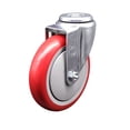 thumbnail image 1 of 5 Inch Red Polyurethane Wheel Swivel Bolt Hole Caster Service Caster Brand, 1 of 2