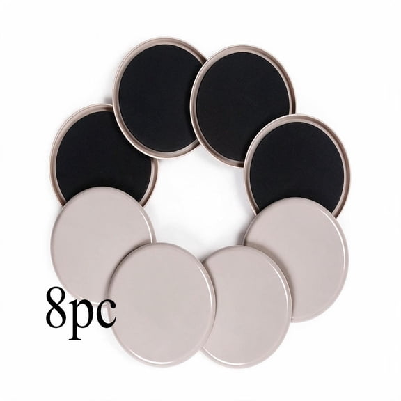 5 Inch Reusable Large Round Furniture Sliders for Carpet, HeavyDuty Furniture Moving Pads, Beige, 8 Pack
