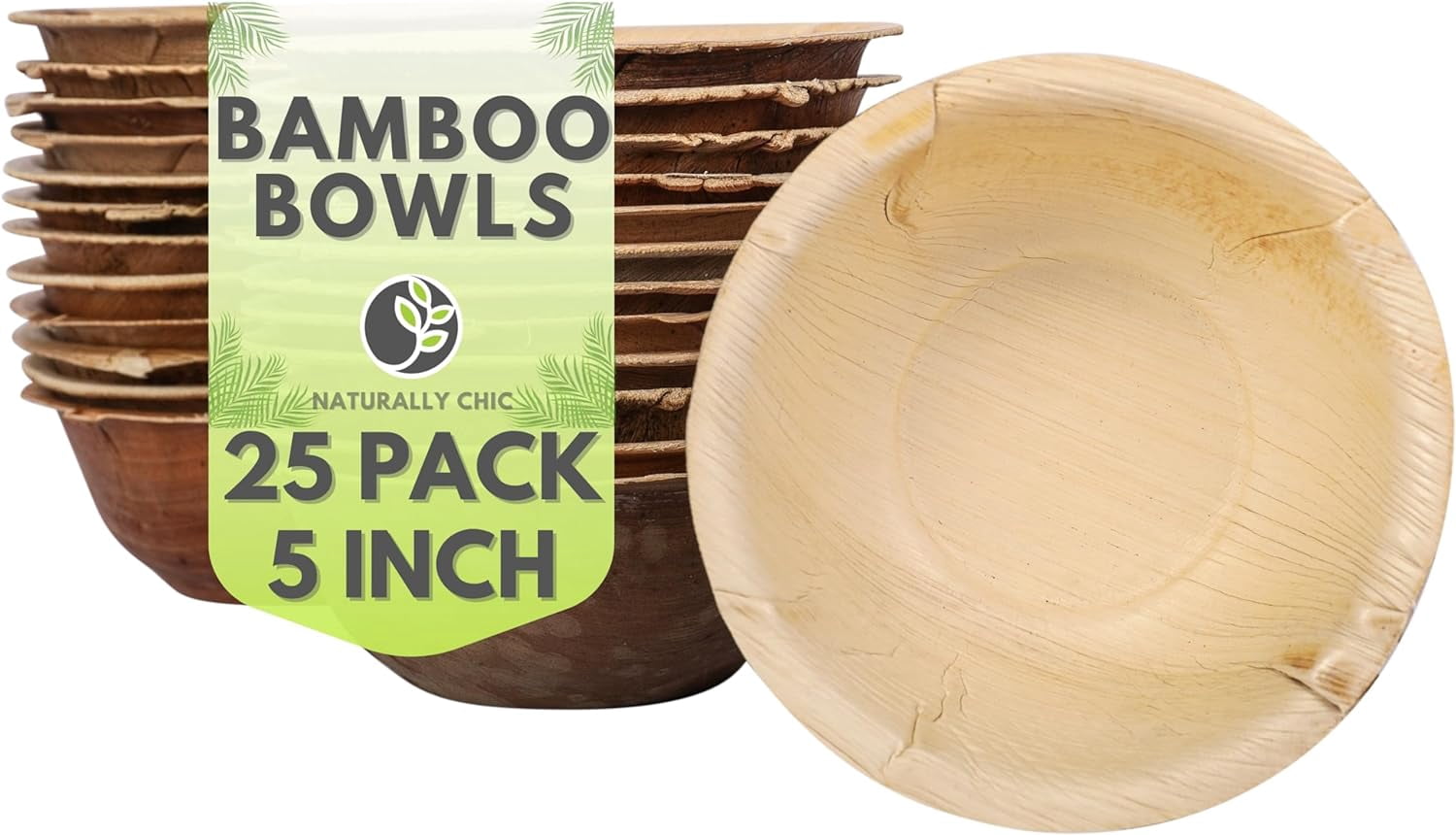 5 Inch Round Palm Leaf Bowls - Eco Friendly, Biodegradable, and ...