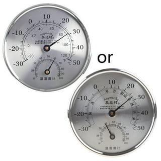Uxcell 1.1 Mini Indoor Outdoor Thermometer Round Temperature Monitor Room  Gauge, Silver 2 Pack