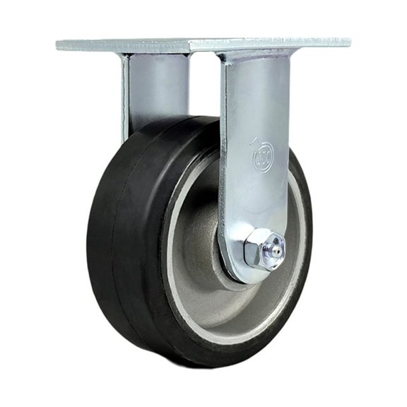 5 Inch Rubber on Aluminum Wheel Rigid Caster with Roller Bearing Service Caster