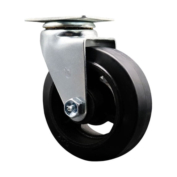 5 Inch Rubber on Cast Iron Wheel Swivel Caster with Roller Bearing SCC