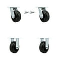 thumbnail image 1 of 5 Inch Rubber on Steel Caster Set with Roller Bearings 2 Swivel Lock 2 Rigid SCC, 1 of 2
