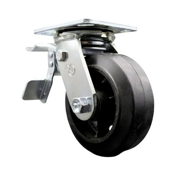 5 Inch Rubber on Steel Caster with Ball Bearing and Total Lock Brake SCC