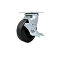 thumbnail image 1 of 5 Inch Rubber on Steel Swivel Caster with Roller Bearing and Brake SCC, 1 of 2
