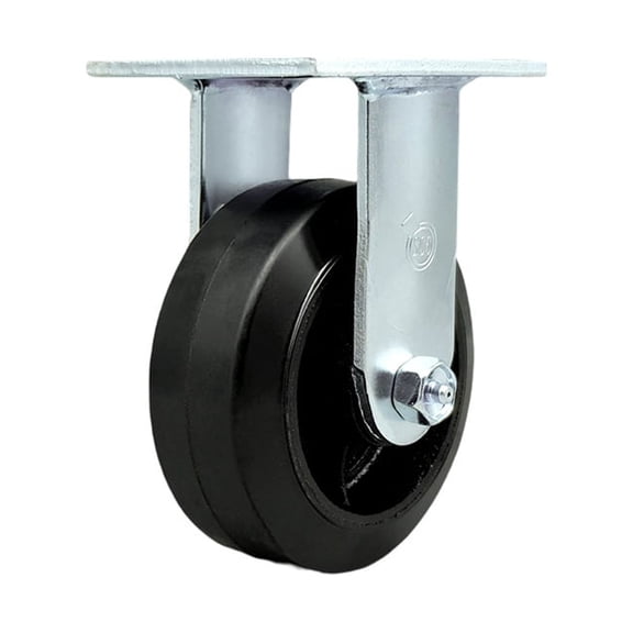 5 Inch Rubber on Steel Wheel Rigid Caster with Roller Bearing Service Caster
